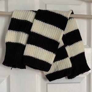 Black and White Striped Leg Warmers